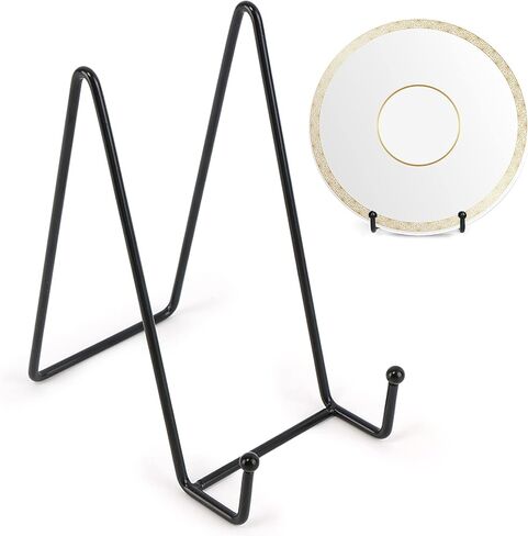 4Pcs 6 Inch Plate Stands for Display, Metal Black Frame for Display Picture Stand. Plate Holder Display Stand for Picture, Decorative Plate, Book, Photo, Dish and Tabletop Art in Kuwait