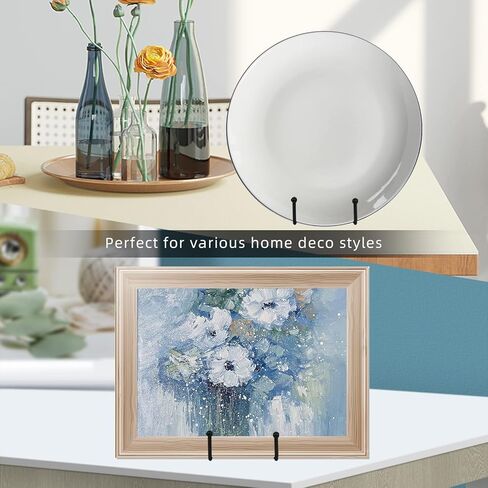 4Pcs 6 Inch Plate Stands for Display, Metal Black Frame for Display Picture Stand. Plate Holder Display Stand for Picture, Decorative Plate, Book, Photo, Dish and Tabletop Art in Kuwait