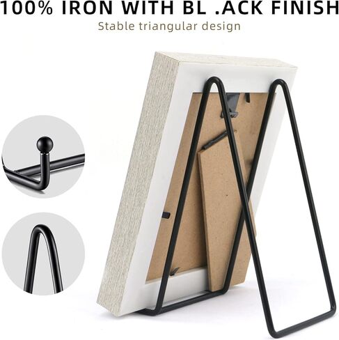 4Pcs 6 Inch Plate Stands for Display, Metal Black Frame for Display Picture Stand. Plate Holder Display Stand for Picture, Decorative Plate, Book, Photo, Dish and Tabletop Art in Kuwait