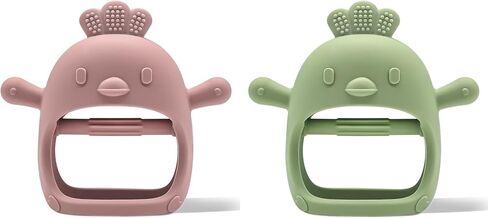 2 Pack Baby Teething Toys for 0-6 & 6-12 Months, Food Grade Silicone Teething Mitten Anti-Drop Wrist Hand Teether, BPA Free, One-Piece, CPC Certified Baby Chew Toys for Sucking Needs in Saudi Arabia