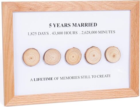 PureRejuva 5 Year Wood Anniversary Gift for Husband – 5th Anniversary Gifts for Wife - Traditional Real Wood Print- 5 Year Anniversary Gift for Men and 5 Year Anniversary Gifts for Wife -Wood Gifts in Kuwait