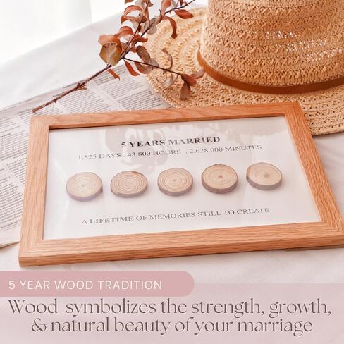 PureRejuva 5 Year Wood Anniversary Gift for Husband – 5th Anniversary Gifts for Wife - Traditional Real Wood Print- 5 Year Anniversary Gift for Men and 5 Year Anniversary Gifts for Wife -Wood Gifts in Kuwait