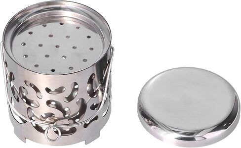 سخان خيمة للتخييم، غطاء تسخين خيمة صغير من الفولاذ المقاوم للصدأ للتخييم، غطاء موقد محمول للتخييم مع مقبض شبكي حقيبة لحقائب الظهر في الهواء الطلق والمشي لمسافات طويلة والتخييم ونزهة الشواء in Kuwait