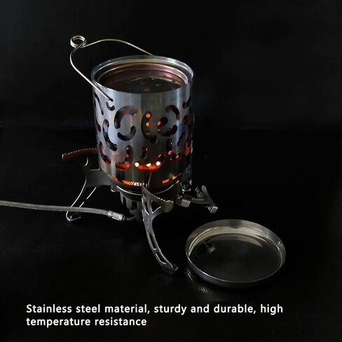 سخان خيمة للتخييم، غطاء تسخين خيمة صغير من الفولاذ المقاوم للصدأ للتخييم، غطاء موقد محمول للتخييم مع مقبض شبكي حقيبة لحقائب الظهر في الهواء الطلق والمشي لمسافات طويلة والتخييم ونزهة الشواء in Kuwait