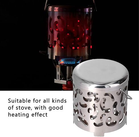 سخان خيمة للتخييم، غطاء تسخين خيمة صغير من الفولاذ المقاوم للصدأ للتخييم، غطاء موقد محمول للتخييم مع مقبض شبكي حقيبة لحقائب الظهر في الهواء الطلق والمشي لمسافات طويلة والتخييم ونزهة الشواء in Kuwait