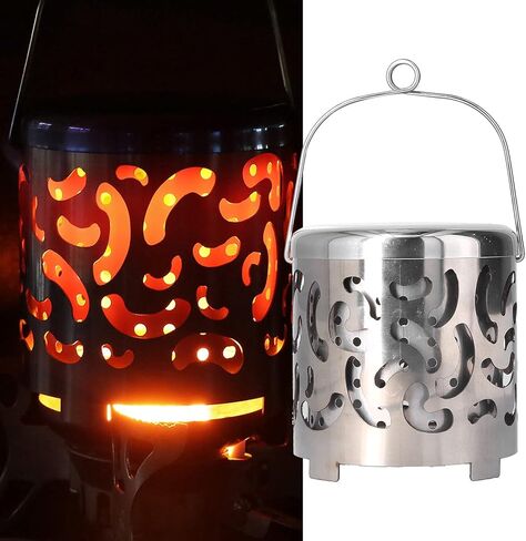 سخان خيمة للتخييم، غطاء تسخين خيمة صغير من الفولاذ المقاوم للصدأ للتخييم، غطاء موقد محمول للتخييم مع مقبض شبكي حقيبة لحقائب الظهر في الهواء الطلق والمشي لمسافات طويلة والتخييم ونزهة الشواء in Kuwait