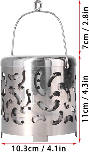 سخان خيمة للتخييم، غطاء تسخين خيمة صغير من الفولاذ المقاوم للصدأ للتخييم، غطاء موقد محمول للتخييم مع مقبض شبكي حقيبة لحقائب الظهر في الهواء الطلق والمشي لمسافات طويلة والتخييم ونزهة الشواء in Kuwait