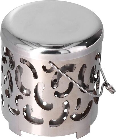 سخان خيمة للتخييم، غطاء تسخين خيمة صغير من الفولاذ المقاوم للصدأ للتخييم، غطاء موقد محمول للتخييم مع مقبض شبكي حقيبة لحقائب الظهر في الهواء الطلق والمشي لمسافات طويلة والتخييم ونزهة الشواء in Kuwait