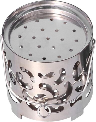 سخان خيمة للتخييم، غطاء تسخين خيمة صغير من الفولاذ المقاوم للصدأ للتخييم، غطاء موقد محمول للتخييم مع مقبض شبكي حقيبة لحقائب الظهر في الهواء الطلق والمشي لمسافات طويلة والتخييم ونزهة الشواء in Kuwait