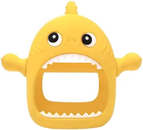 Cute Shark Teething Mitten Toy for Babies 6 Months+, Never Drop Silicone Baby Teether, Hand Pacifier for Babies to Suck and Chew, Toy for Teething Babies (Green) in Kuwait