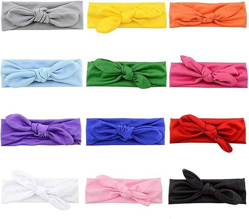 زوكون 12 قطعة من عصابات الرأس للأطفال الصغار، عصابات رأس قابلة للتمدد والتعديل للبنات حديثي الولادة، فيونكات وعصابات رأس in Kuwait