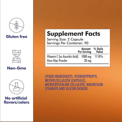 Santo Remedio Vitamin C, Immune Support, Dietary Supplement, 1000 mg, 120 Capsules in Kuwait