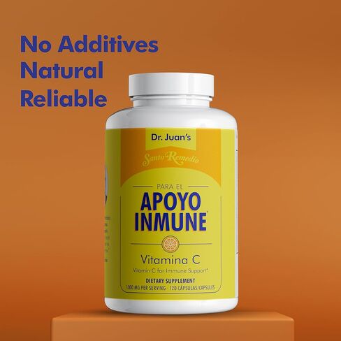 Santo Remedio Vitamin C, Immune Support, Dietary Supplement, 1000 mg, 120 Capsules in Kuwait