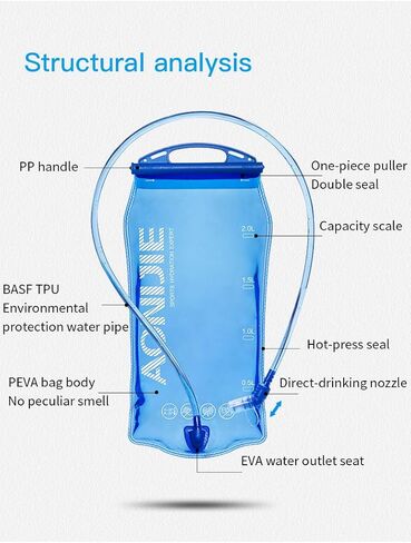 AONIJIE 1L/ 1.5L/ 2L/3L Folding Riding Running Water Bag Outdoor Mountaineering Backpack Drinking Bag (1.5L) in Kuwait