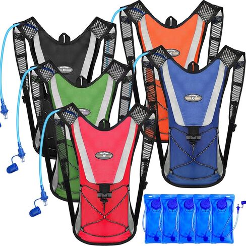 Buryeah 5 Pcs Hydration Backpack Pack with 5 Pcs 2L Water Bladder Lightweight Water Backpack with Hydration Bladder Hydration Backpack Hiking Backpack Water Rucksack Backpack Bladder Bag for Adults in Kuwait