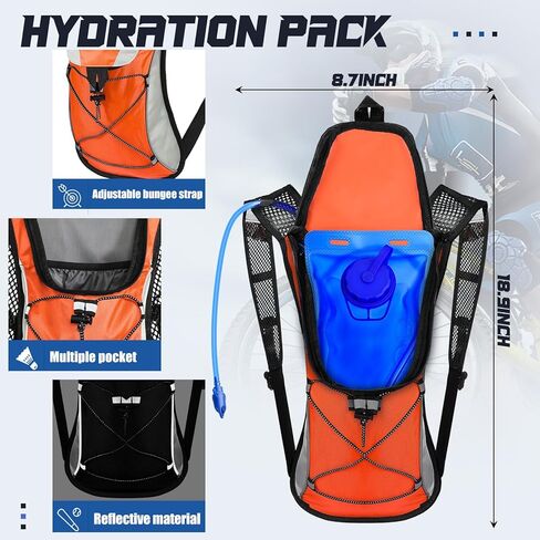 Buryeah 5 Pcs Hydration Backpack Pack with 5 Pcs 2L Water Bladder Lightweight Water Backpack with Hydration Bladder Hydration Backpack Hiking Backpack Water Rucksack Backpack Bladder Bag for Adults in Kuwait