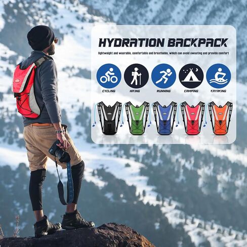 Buryeah 5 Pcs Hydration Backpack Pack with 5 Pcs 2L Water Bladder Lightweight Water Backpack with Hydration Bladder Hydration Backpack Hiking Backpack Water Rucksack Backpack Bladder Bag for Adults in Kuwait