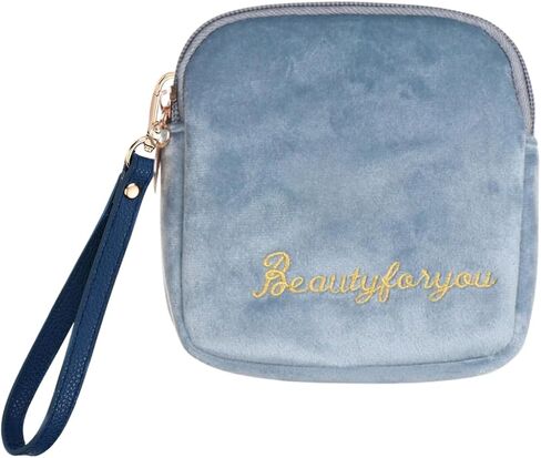 Adorable Pink Peri - Reusable Sanitary Napkin Pads Storage Bag Portable for Women Girls | Soft Touch Velvet with Matching Open Clip Lanyard | Reusable | Zero Waste Period (Black Velvet) in Kuwait