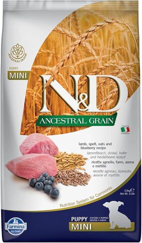 فارمينا طعام طبيعي ولذيذ للجراء من سلالة لحم الضأن والتوت قليل الحبوب، 5.5 رطل in Kuwait