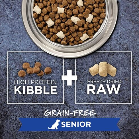 وصفة غريزة خام خالية من الحبوب لكبار السن مع طعام الكلاب الجاف الطبيعي والدجاج الحقيقي، كيس 4 رطل in Kuwait