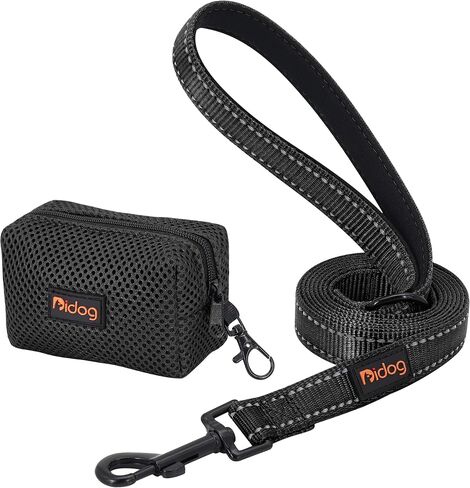 Didog 6FT Reflective Nylon Dog Leash, Durable 1" Wide Walking Pet Lead with Soft Padded Handle & Mesh Dispenser Poop Bag for Small Medium Large Dogs, Hot Pink in Saudi Arabia