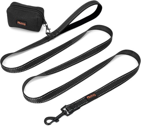 Didog 6FT Reflective Nylon Dog Leash, Durable 1" Wide Walking Pet Lead with Soft Padded Handle & Mesh Dispenser Poop Bag for Small Medium Large Dogs, Hot Pink in Saudi Arabia