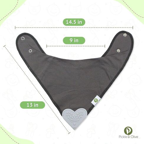Pickle & Olive Baby Bandana Teething Bibs with Attached Silicone Teether - Set Of 4 -Solid Blues in Saudi Arabia