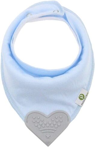 Pickle & Olive Baby Bandana Teething Bibs with Attached Silicone Teether - Set Of 4 -Solid Blues in Saudi Arabia