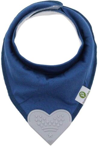 Pickle & Olive Baby Bandana Teething Bibs with Attached Silicone Teether - Set Of 4 -Solid Blues in Saudi Arabia