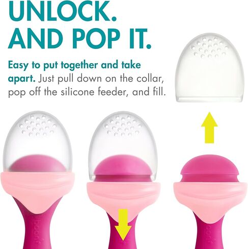 مجموعة التغذية من السيليكون من بون بوب، وردي/نبيذ، قطعة واحدة، وردي/أحمر خدود in Kuwait