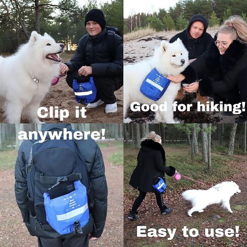 حامل شنطة فضلات الكلاب - شنطة سفر مقاومة للرائحة وقابلة لاعادة الاستخدام لاكياس فضلات الكلاب وتخزين الطعام للمشي وحفظ المكافآت ومعدات المشي لمسافات طويلة والكلاب وشنطة واج وأنبوب دوو ومغرفة بوبر in Kuwait