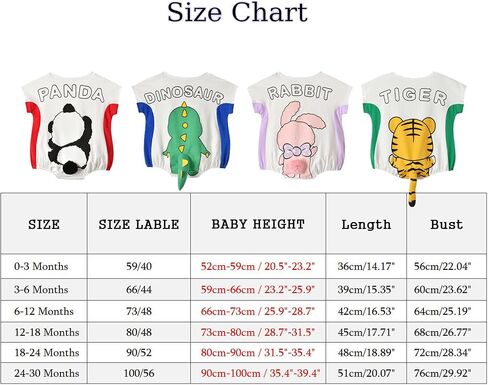 TONWHAR Unisex Baby’s Cotton Bodysuits, Short Sleeve Infant Toddler Bodysuits, Baby Boys Girls Animal Bodysuit for Summer in Saudi Arabia