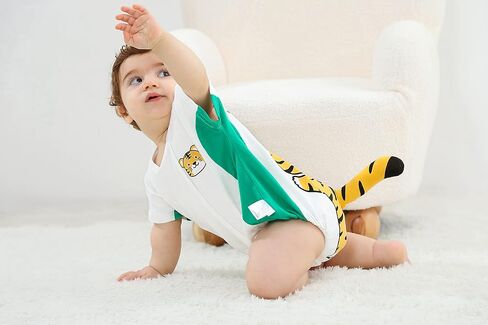 TONWHAR Unisex Baby’s Cotton Bodysuits, Short Sleeve Infant Toddler Bodysuits, Baby Boys Girls Animal Bodysuit for Summer in Saudi Arabia