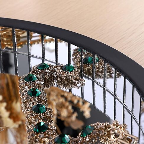 Hipiwe Mirror Vanity Tray Perfume Tray Black Wooden Decorative Tray Coffee Table Centrepiece Makeup Cosmetic Jewelry Organizer Tray for Dresser Bathroom in Kuwait