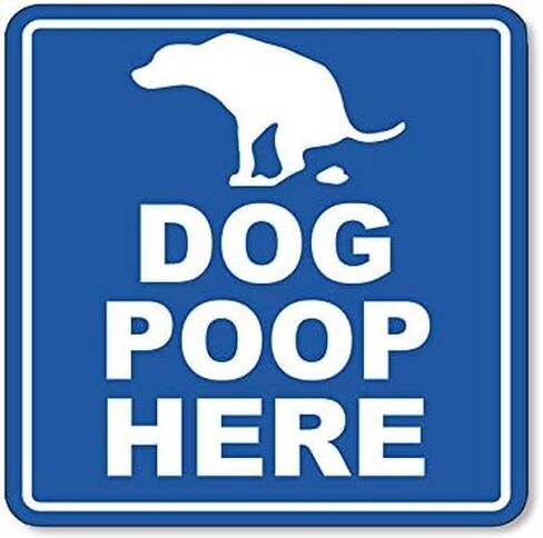 Blue Dog Poop Here Sticker (Trash bin Label Logo Pooping Clean Can Waste Canine Vinyl Decal Waterproof (4 inch) in Saudi Arabia