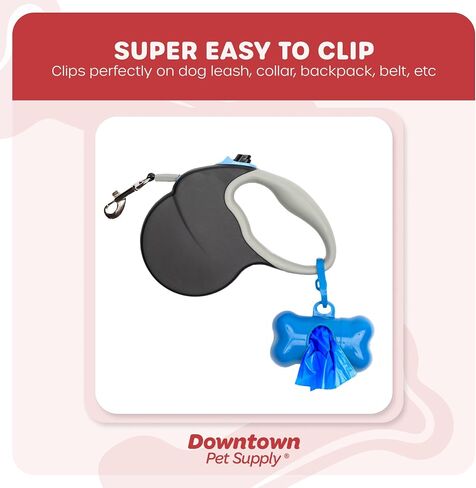 مجموعة أكياس نفايات الكلاب غير المعطرة من Downtown Pet Supply عدد 1000 مع موزع أكياس فضلات الكلاب، بألوان قوس قزح الباستيل - أكياس فضلات الكلاب المقاومة للتسرب يمكن إعادة تعبئتها بمشبك المقود وموزع أكياس العظام - 12.5 × 8.5 بوصة in Kuwait