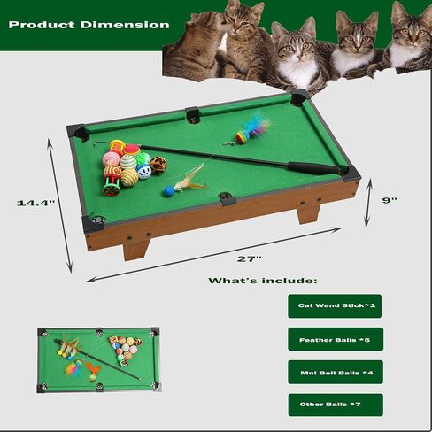 طاولة بلياردو صغيرة من Hora de Lima لألعاب طاولة البلياردو للقطط مع دعابة ريشة القط التفاعلية in Kuwait