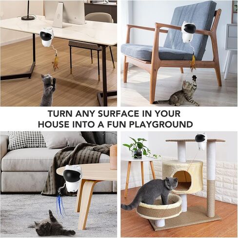 KONPCOIU Automatic Cat Toys, Indoor Laser Toy, Cats Exercise Toy Laser, Interactive Kitten Stimulation Electronic Feathers for Cats, Rechargeable Toys Gift for Cats/Kitty/Dogs, 1800 mAh Batterry in Kuwait