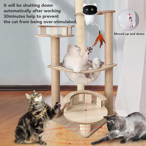 KONPCOIU Automatic Cat Toys, Indoor Laser Toy, Cats Exercise Toy Laser, Interactive Kitten Stimulation Electronic Feathers for Cats, Rechargeable Toys Gift for Cats/Kitty/Dogs, 1800 mAh Batterry in Kuwait