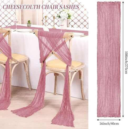 FXKS 30 قطعة من أوشحة الكراسي المصنوعة من القماش القطني الأخضر المريمية لحفلات الزفاف، غطاء كرسي تزيين عالمي، لوازم ربطة عنق خلفية، أوشحة كرسي مزخرفة من الشاش لمناسبات الزفاف والولائم (16 × 108 بوصة) in Kuwait