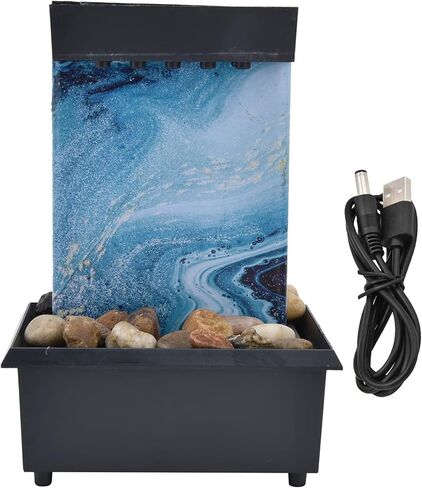 نافورة شلال لسطح المكتب، نافورة USB للتامل والاسترخاء، نافورة فينغ شوي زين محمولة للاستخدام الداخلي والخارجي، شلال صغير للزينة بصوت مائي مهدئ ومهدئ، تعمل بمنفذ USB/بطارية in Saudi Arabia