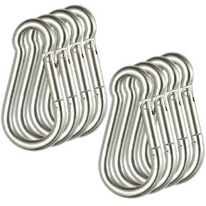 خطاف غلق ربيعي من MFOREVER 304 من الفولاذ المقاوم للصدأ حلقة تسلق التخييم والمشي لمسافات طويلة والسفر صيد الأسماك، حلقات معدنية صغيرة لسرج سلسلة الكلاب (4 سم - 15 قطعة) in Kuwait