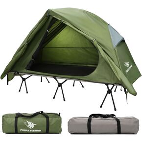 Arctic Lemmings 4-in-1 Camping Cot Tent, Foldable Elevated Tent Set for 1 Person to Use, Portable Tent for Outdoor Hiking, Camping in Kuwait