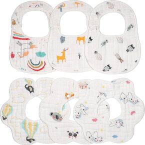 Baby Bibs ,Boy/Girl Saliva Bib,Fashion Cotton Bib,Absorbent Bib, Can Effectively Protect Baby's Delicate Skin (6pcs) in Kuwait