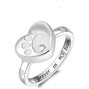 IOHUPCI خاتم الحرق للرماد 925 فضة ديزي جرة خاتم تذكار عقد محبوب الحيوانات الأليفة الكلب القط رماد in Kuwait