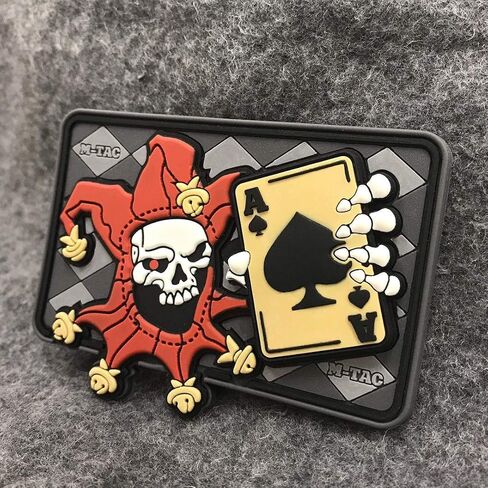 M-Tac Morale Patch Joker Skull Death Card Tactical 3D PVC (Black-Coyote) in Saudi Arabia