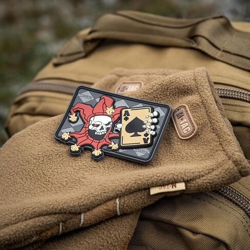 M-Tac Morale Patch Joker Skull Death Card Tactical 3D PVC (Black-Coyote) in Saudi Arabia