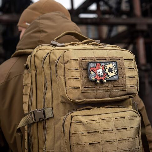 M-Tac Morale Patch Joker Skull Death Card Tactical 3D PVC (Black-Coyote) in Saudi Arabia