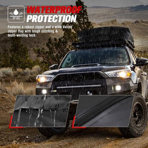 FieryRed Car Roof Bag Cargo Carrier - 15 قدم مكعب حقيبة أمتعة مقاومة للماء على السطح مع حصيرة مضادة للانزلاق، حقيبة تخزين الأمتعة للسفر ذات هيكل ناعم لجميع المركبات مع أو بدون رف in Kuwait