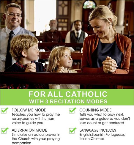 إفيا ماريا الناطقة - مسبحة صوت الإنسان خرز الكاثوليكية تماما مثل مسبحة تقول شريك. لا مزيد من الممل. هدايا المعمودية للأولاد والبنات والخرز مسبحة الخرز الكاثوليكية للنساء 1801 in Kuwait